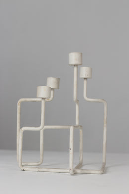 White metal modern candle stand  12