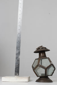 Antique Gold Metal Unique Candle Lantern 8" x 10" - GS Productions