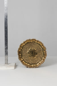 Golden traditional Decorative/ serving metal tray10" - GS Productions
