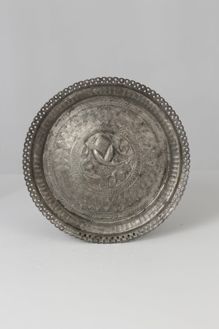 Antique Silver Traditional Metal Tray 10