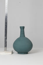 Load image into Gallery viewer, Teal blue old painted glass bottle 02&quot;x 13&quot; - GS Productions
