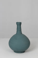 Load image into Gallery viewer, Teal blue old painted glass bottle 02&quot;x 13&quot; - GS Productions
