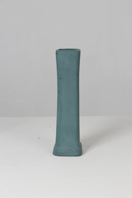 Teal blue old painted glass bottle 03