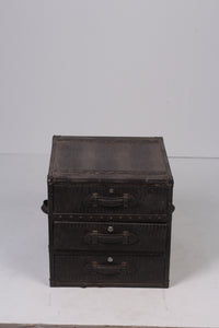 Dark Brown Leather Captain Box 2' x 2'ft - GS Productions