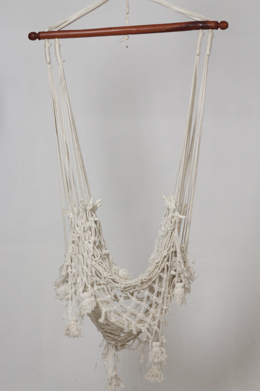 Off-white & Brown Unique Weaved Rope Swing - GS Productions