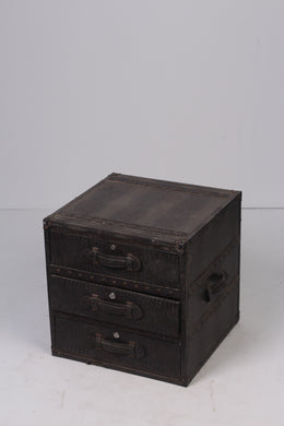 Dark Brown Leather Captain Box 2' x 2'ft - GS Productions