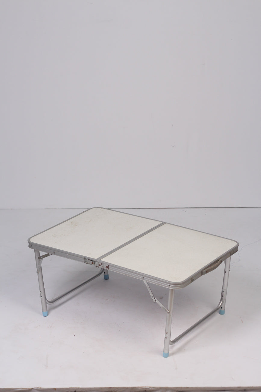 White & silver foldable working Table - GS Productions