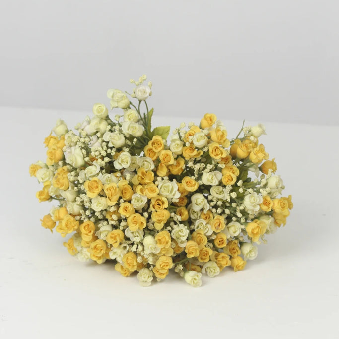 Yellow & Off-white Artificial Decorative Plants - GS Productions