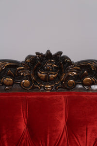 Red & antique gold carved and quilted 3'x 6'ft - GS Productions