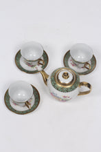 Load image into Gallery viewer, Golden, white, green &amp; Pink china english tea set  03&quot; [8 pieces] - GS Productions
