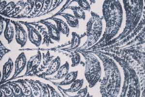 White & Blue english linen upholstery and chalk finished french chair 1.5 x3.5'ft - GS Productions