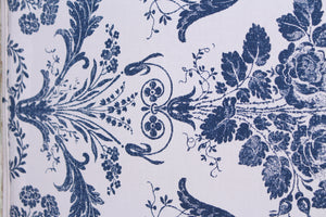 White & Blue english linen upholstery and chalk finished french chair 1.5 x3.5'ft - GS Productions