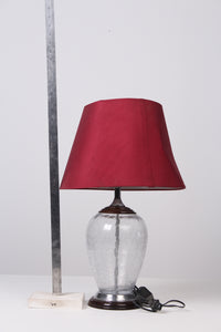 Set of 2 Transparent n red glass table lamp 22" - GS Productions