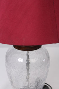 Set of 2 Transparent n red glass table lamp 22" - GS Productions
