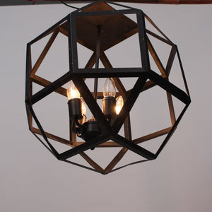 Black wrought iron contemporary chandelier  13"x13" - GS Productions