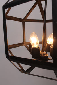 Black wrought iron contemporary chandelier  13"x13" - GS Productions