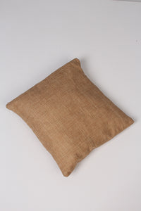 Brown  & beige jute fabric Cushion 1.5' x 1.5'ft - GS Productions