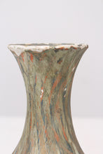 Load image into Gallery viewer, Olive Green &amp; Orange Textured Ceramic old Vase 4&quot; x 8&quot; - GS Productions
