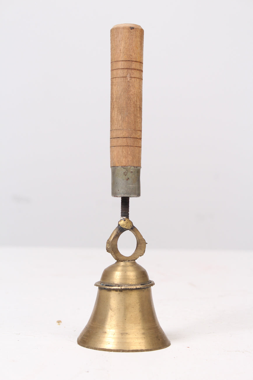 Brown Wooden & Gold Metal Table Bell 3