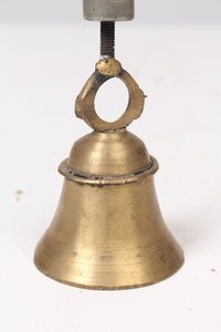 Brown Wooden & Gold Metal Table Bell 3" x 11" - GS Productions