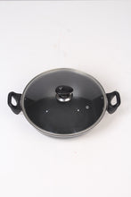 Load image into Gallery viewer, Black Nonstick Sausepan (karahi) with Glass Lid 12&quot; x 12&quot; - GS Productions
