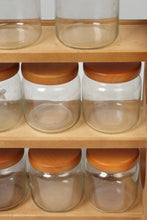 Load image into Gallery viewer, Set of 8 Brown &amp; Glass Spice Jars With Rack - GS Productions

