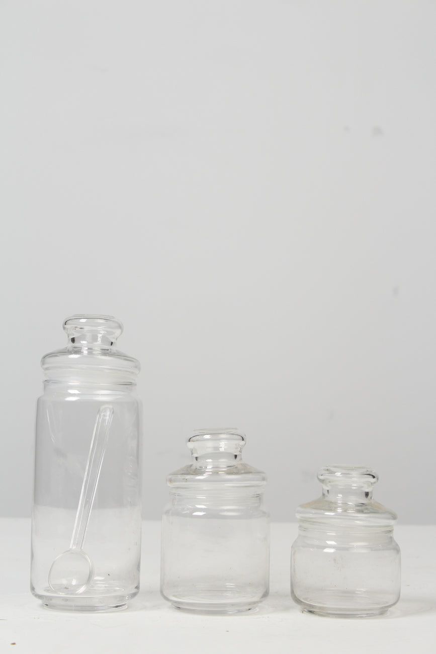 Set of 3 Transparent Glass Jars - GS Productions