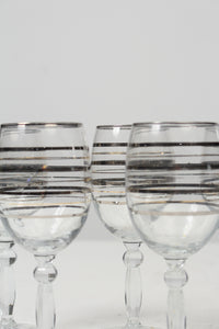 Set of 5 Transparent Gold & Metallic Grey Glasses 2" x 7" - GS Productions