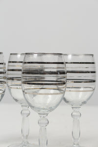 Set of 5 Transparent Gold & Metallic Grey Glasses 2" x 7" - GS Productions