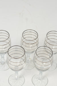 Set of 5 Transparent Gold & Metallic Grey Glasses 2" x 7" - GS Productions