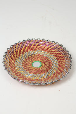 Grey & orange Cane serving plate 10