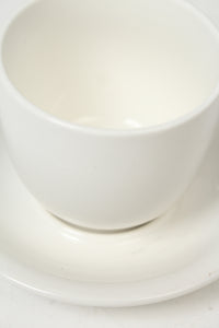 White bone china Serving platter, Cup, saucers - GS Productions