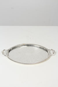 Silver Tray With Inlay Carving & Handles 20" x 12" - GS Productions