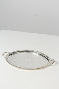 Silver Tray With Inlay Carving & Handles 20" x 12" - GS Productions