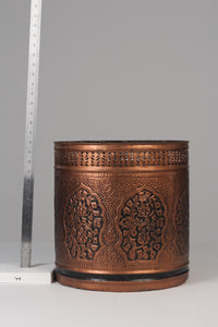 Antique copper carved planter 14"x 14" - GS Productions