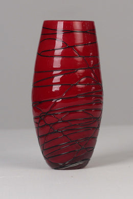 Red & Black glass vase 09