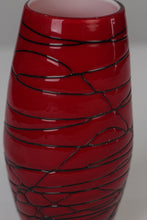 Load image into Gallery viewer, Red &amp; Black glass vase 09&quot; - GS Productions
