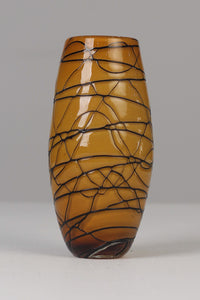 Camel brown & Black glass vase 09" - GS Productions