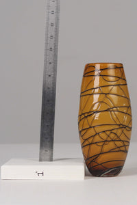 Camel brown & Black glass vase 09" - GS Productions