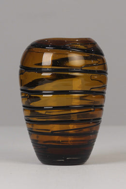 Brown & Black glass vase 08