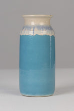 Load image into Gallery viewer, Set of 2 White &amp; Blue glazed ceramic pots / vases 09&quot; - GS Productions
