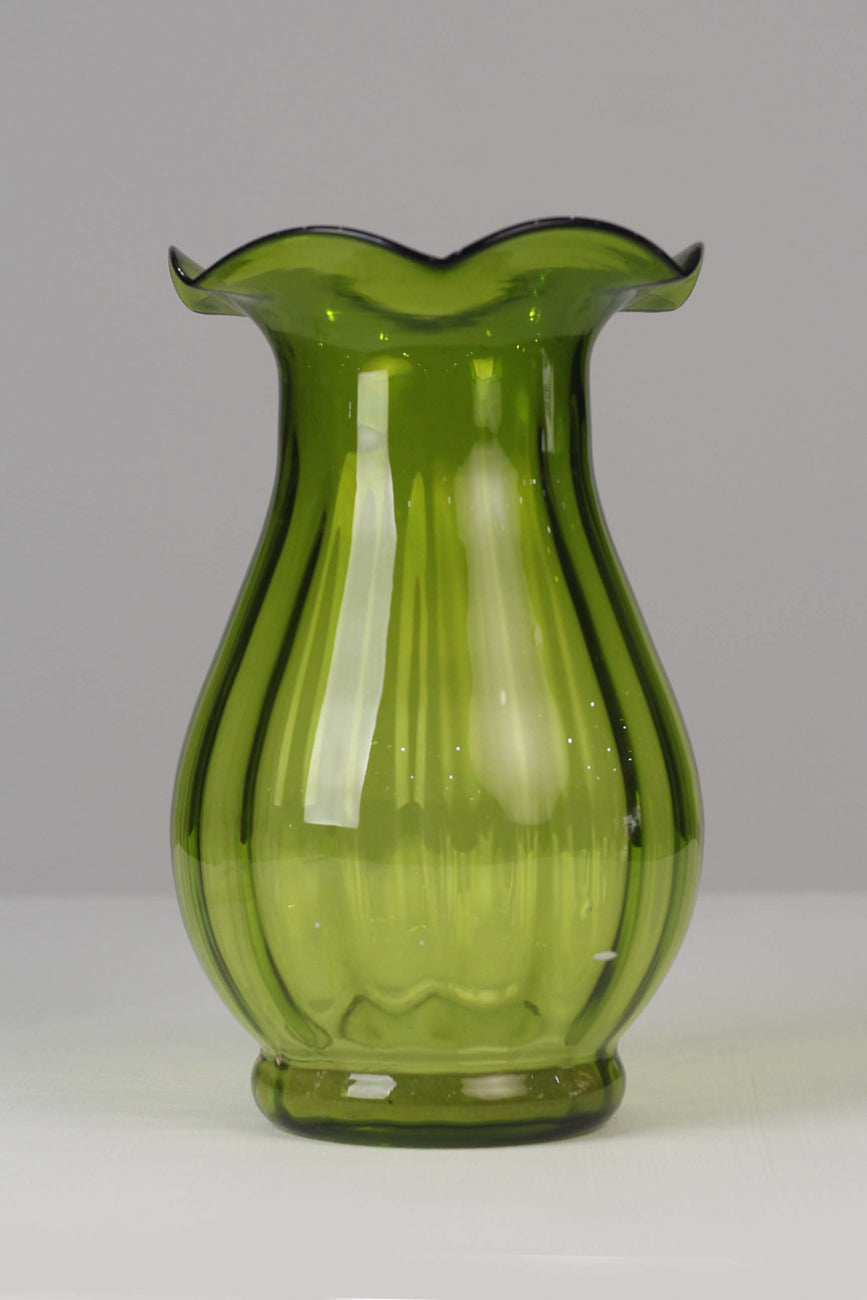 Green glass vase 13
