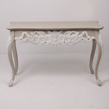 Load image into Gallery viewer, Beige &amp; Weathered White Carved Console Table 4&#39; x 2.5&#39;ft - GS Productions
