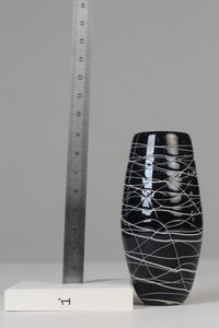 Black & White glass vase 09" - GS Productions