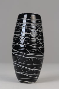 Black & White glass vase 09" - GS Productions