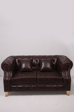 Load image into Gallery viewer, Brown Leather 2 Seater Chester Sofa 5.5&#39; x 2.5&#39;ft - GS Productions
