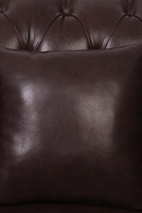 Brown Leather 2 Seater Chester Sofa 5.5' x 2.5'ft - GS Productions