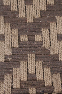 Set of 2 Black & Beige Weaved Stools 1.25' x 1'ft - GS Productions