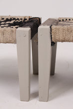 Load image into Gallery viewer, Set of 2 Black &amp; Beige Weaved Stools 1.25&#39; x 1&#39;ft - GS Productions
