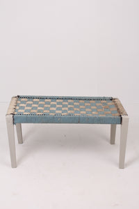 Dusty Blue & Light Grey Weaved Bench 3' x 1.5'ft - GS Productions
